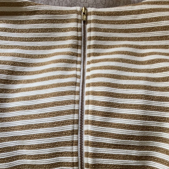 Lilly Pulitzer M dress gold and beige stripe beautiful well made price 50.00 - Picture 3 of 4